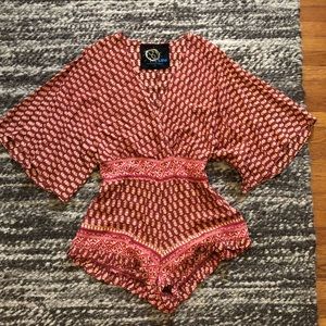 Blue life geisha playsuit romper xs